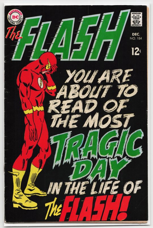 The Flash #184 (DC Comics, 1968), raw, ungraded comic book — front cover