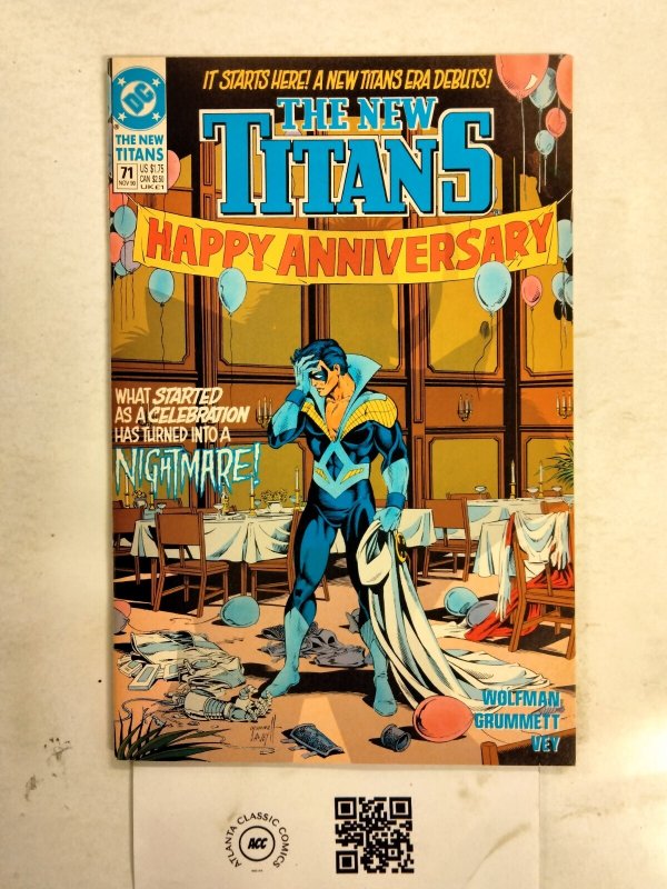 The New Titans #71 (DC Comics), raw comic book in NM condition — front cover