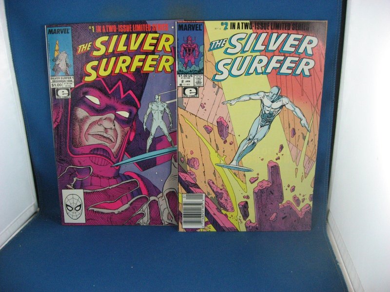 Silver Surfer #1 (Marvel Comics, 1988), raw comic book in VF+ condition — front cover