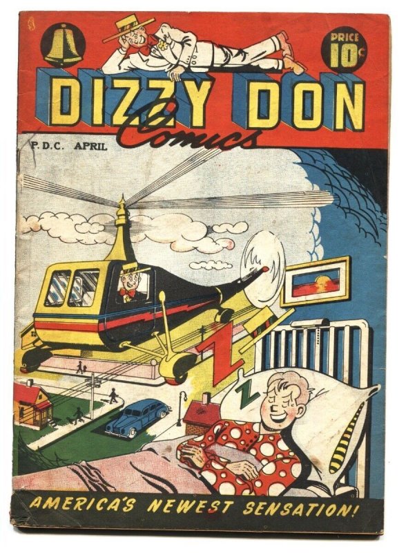 Dizzy Don Comics #3 (1947), raw, ungraded comic book — front cover