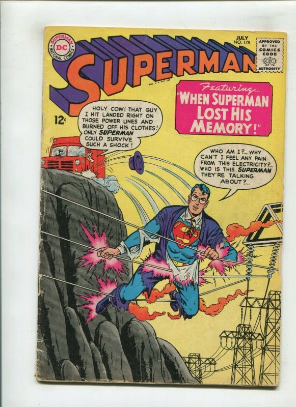 Superman #178 (DC Comics, 1965), raw comic book in 3.0 condition — front cover