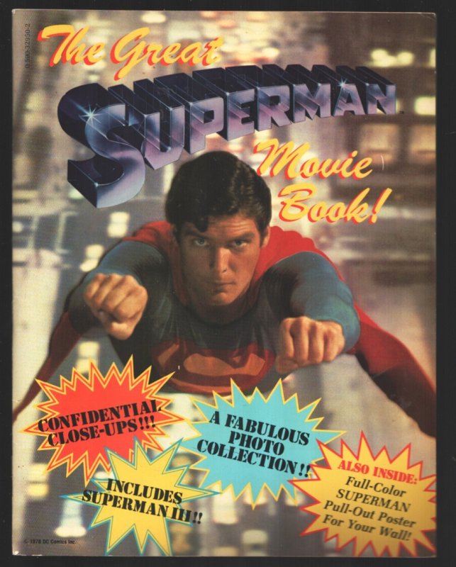Great Superman Movie Book 1983-Christopher Reeve, Margot Kidder, Kirk Alyn (1983), raw, ungraded comic book — front cover