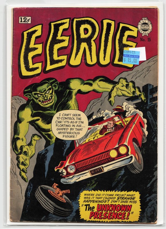 Eerie Tales #15 (Charlton Comics, 1964), raw, ungraded comic book — front cover