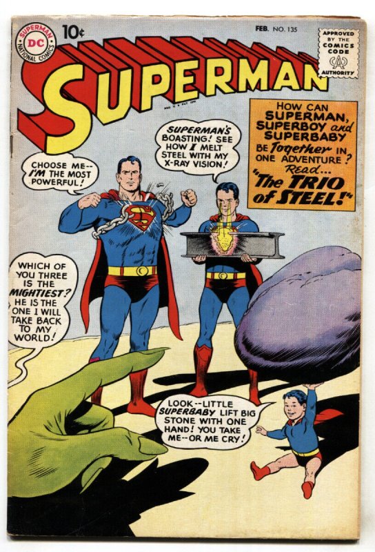 Superman #135 (DC Comics, 1960), raw, ungraded comic book — front cover