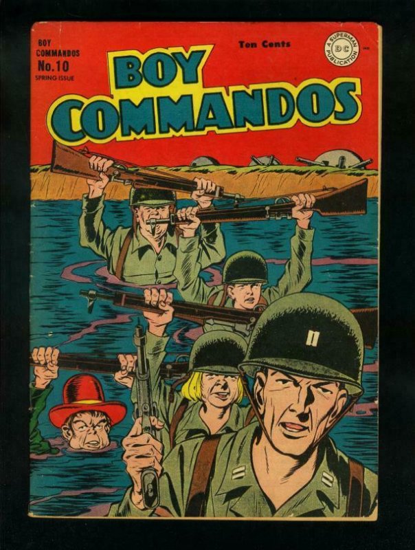 Boy Commandos #10 (DC Comics, 1945), raw comic book in VG+ condition — front cover