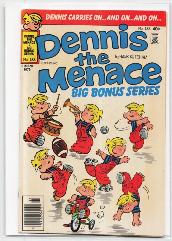 Dennis the Menace Bonus Magazine Series #188, raw, ungraded comic book — front cover