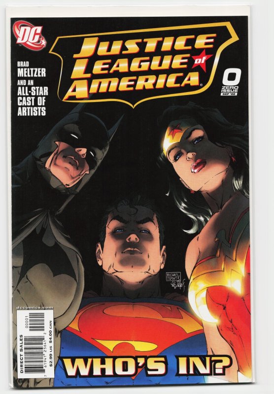 Justice League of America #0 (DC Comics, 2006), raw, ungraded comic book — front cover