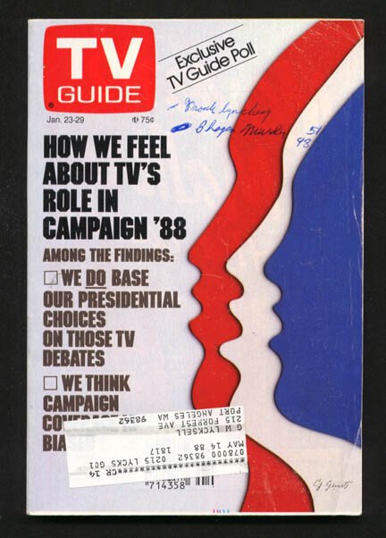 MAG: TV Guide January #23 (1988), raw, ungraded comic book — front cover