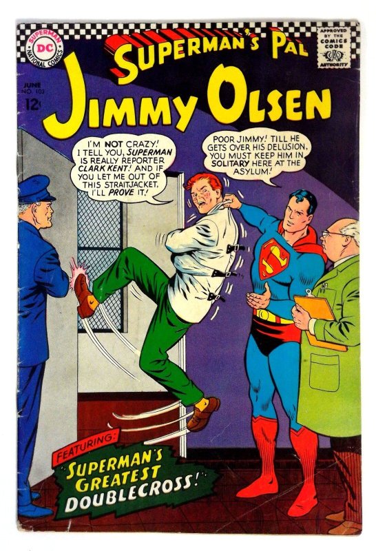Superman's Pal Jimmy Olsen #104 (DC Comics, 1967), raw comic book in VG condition — front cover