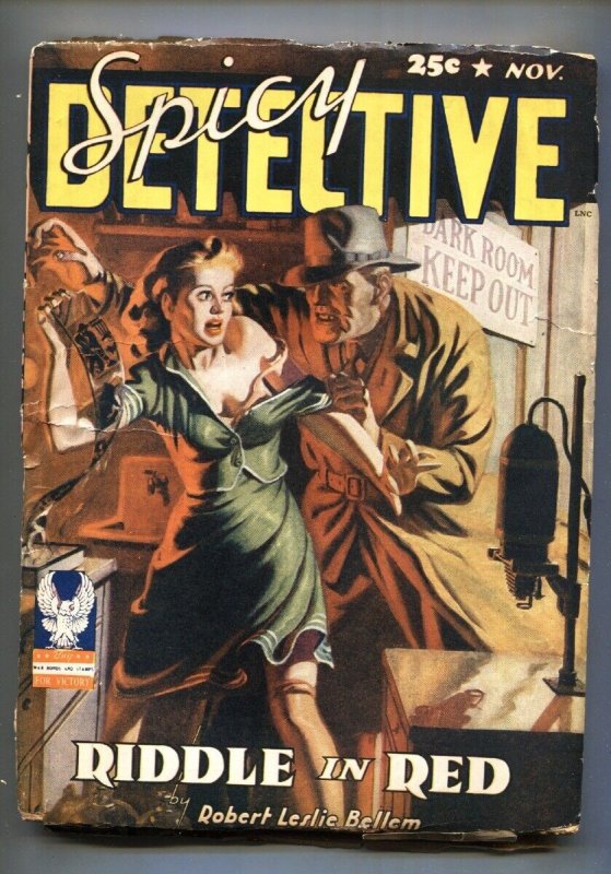 Pulp: Spicy Detective Stories Nov 1942-Wild Cover-Rare Pulp MAG (1942), raw, ungraded comic book — front cover