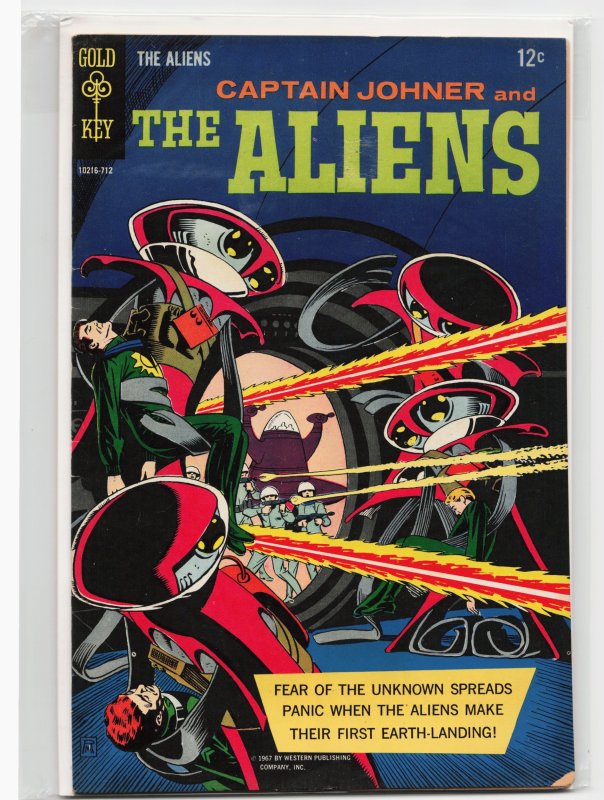 Captain Johner and the Aliens #1 (Gold Key, 1967), raw, ungraded comic book — front cover