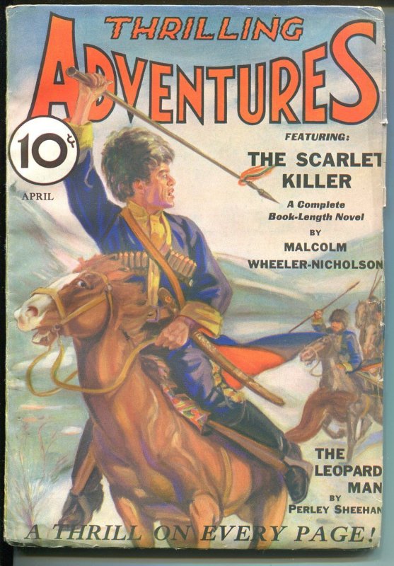 Pulp: Thrilling Adventures 4/1932-4th Issue-Leopard Man-Wheeler-Nicholson-Ca..., raw, ungraded comic book — front cover