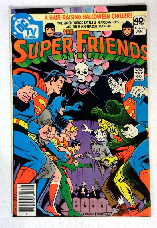 Super Friends #28 (DC Comics, 1980), raw comic book in FN condition — front cover