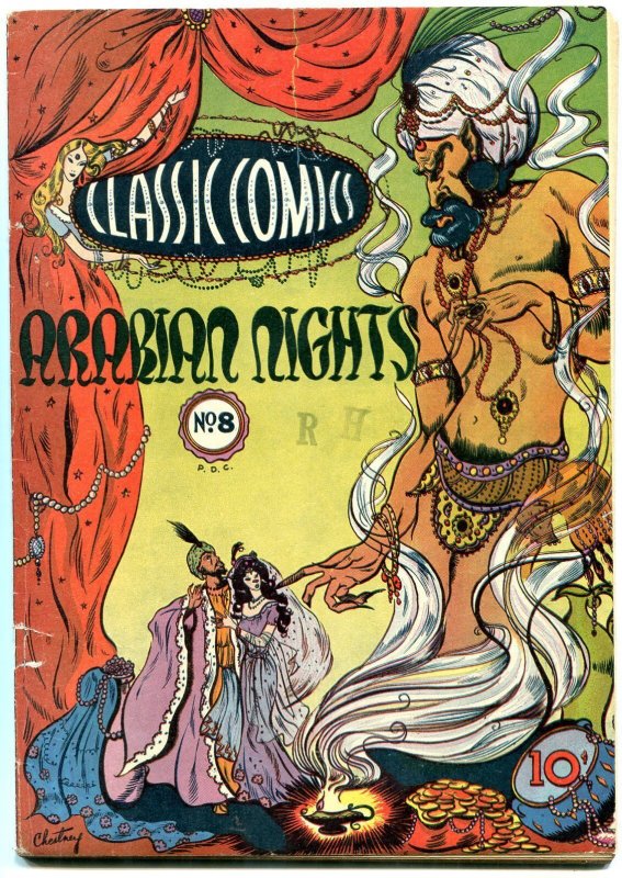Classic Comics #8 (1943), raw comic book in VG+ condition — front cover