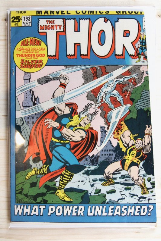 Thor #193 (Marvel Comics, 1971), raw comic book in GD 2.0 condition — front cover