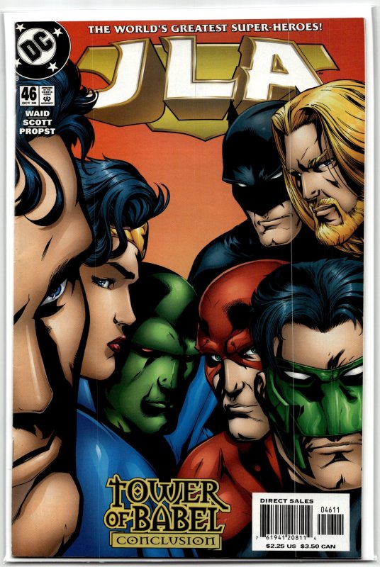JLA #46 (DC Comics, 2000), raw, ungraded comic book — front cover