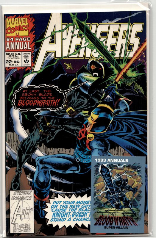 The Avengers Annual #22 (Marvel Comics, 1993), raw, ungraded comic book — front cover
