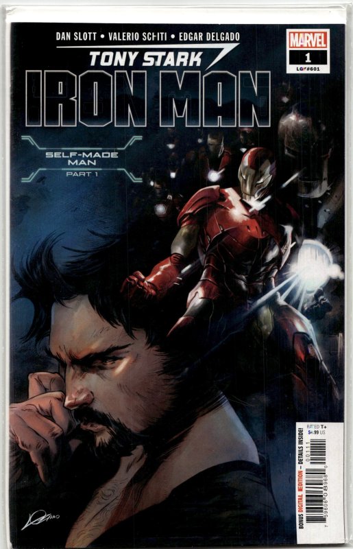 Tony Stark: Iron Man #1 (2018), raw, ungraded comic book — front cover