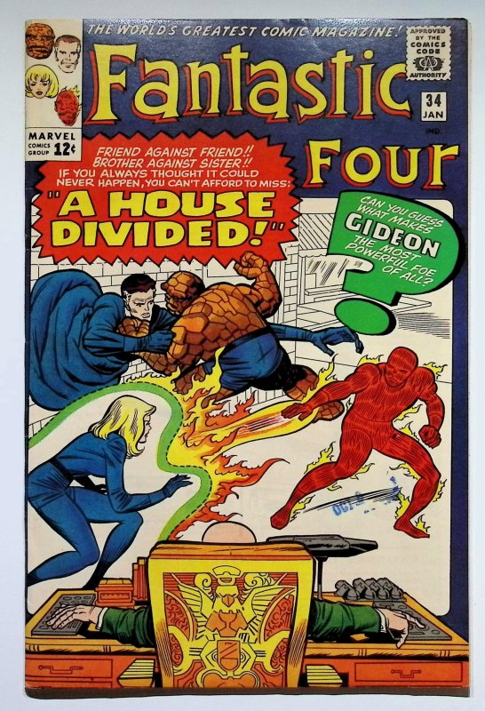Fantastic Four #34 (Marvel Comics, 1965), raw, ungraded comic book — front cover