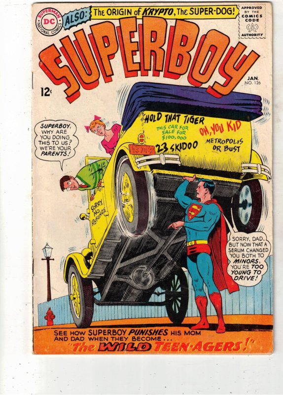 Superboy #126 (DC Comics), raw comic book in FN/VF condition — front cover
