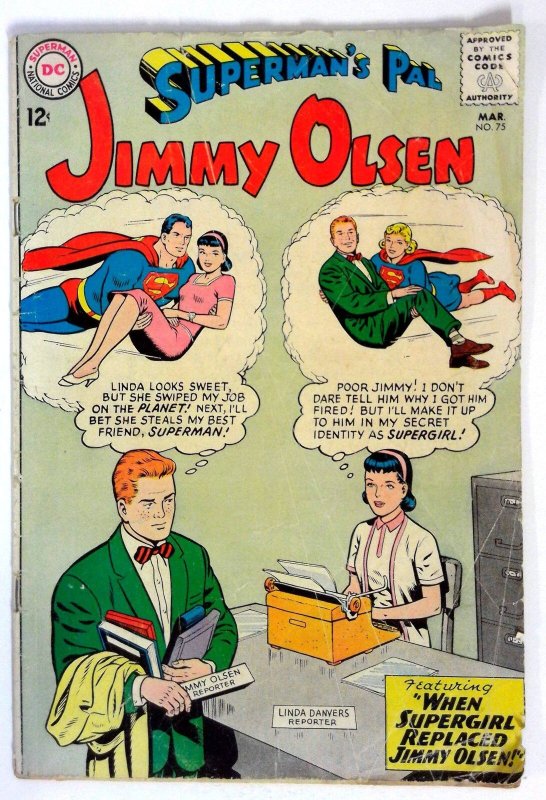 Superman's Pal Jimmy Olsen #75 (DC Comics, 1964), raw comic book in VG condition — front cover
