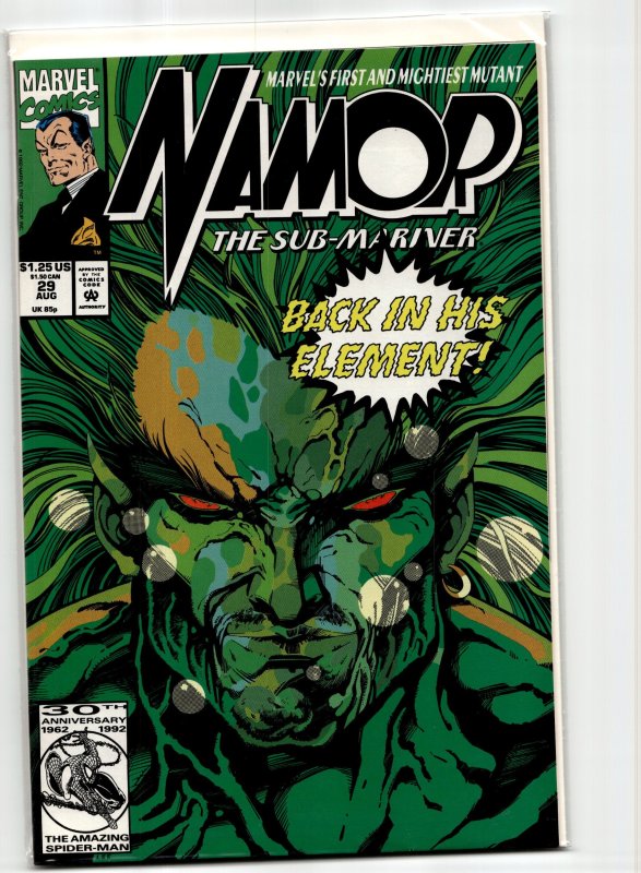 Namor, the Sub-Mariner #29 (Marvel Comics, 1992), raw, ungraded comic book — front cover