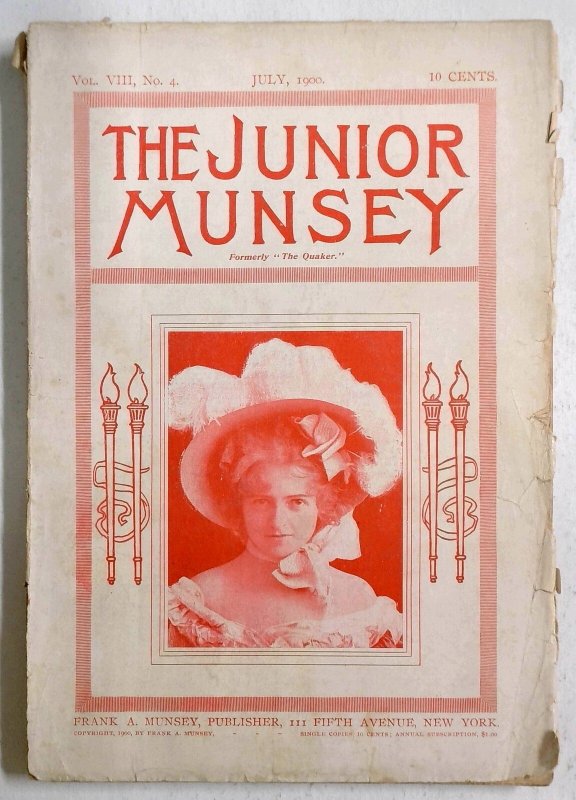 Junior Munsey Magazine - July 1900 - Stage Star Photo Cover - Pulp Fiction, raw, ungraded comic book — front cover