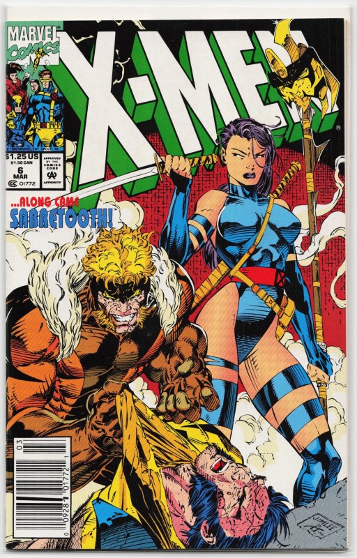 X-Men #6 (Marvel Comics, 1992), raw, ungraded comic book — front cover
