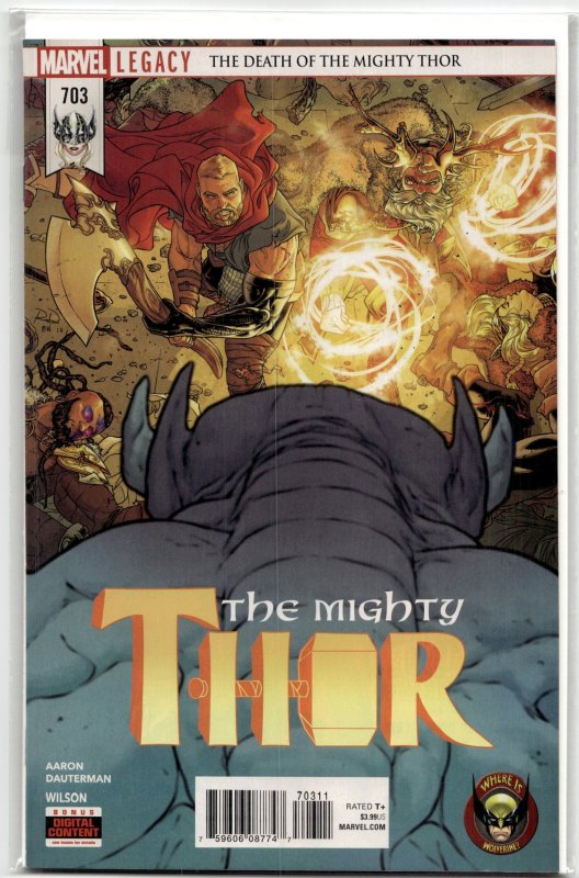 Mighty Thor #703 (Marvel Comics, 2018), raw, ungraded comic book — front cover
