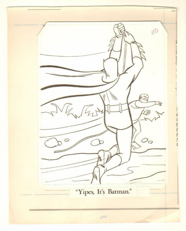 Batman Coloring Book Art P.110 - Batman vs. Frogman - 1966 by Jason Studios (1966), raw, ungraded comic book — front cover