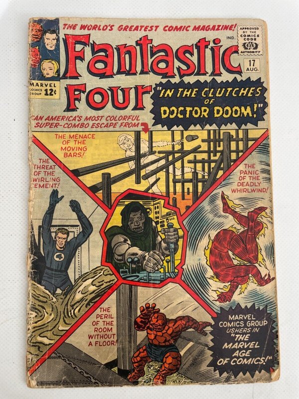 Fantastic Four #17 (Marvel Comics, 1963), raw comic book in VG- condition — front cover