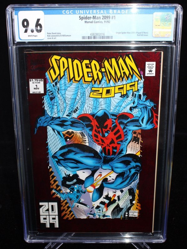 Spider-Man 2099 #1 (Marvel Comics, 1992), CGC 9.6 graded comic book, Universal Blue label — front cover in its holder