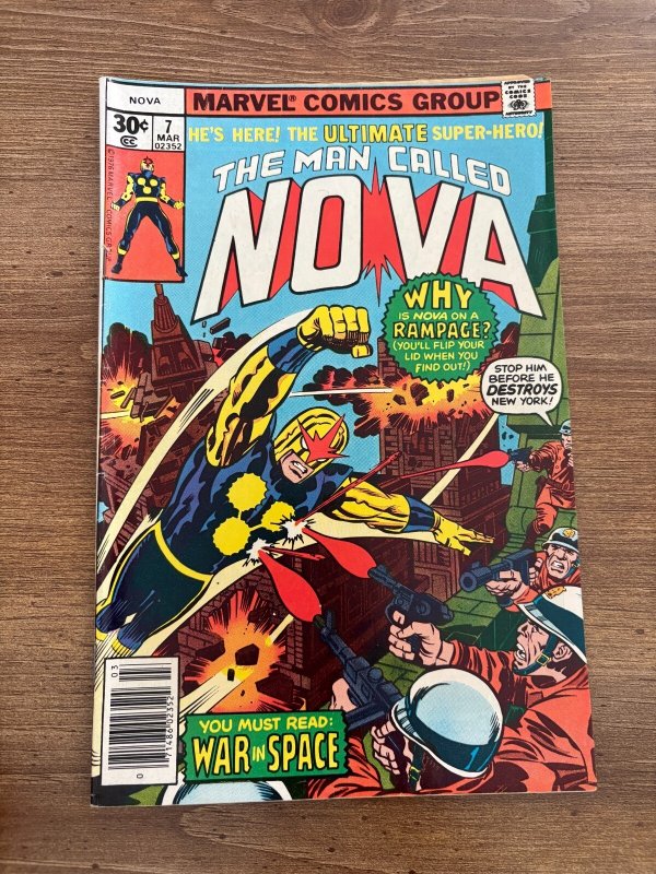 Nova #7 (Marvel Comics), raw comic book in FN condition — front cover
