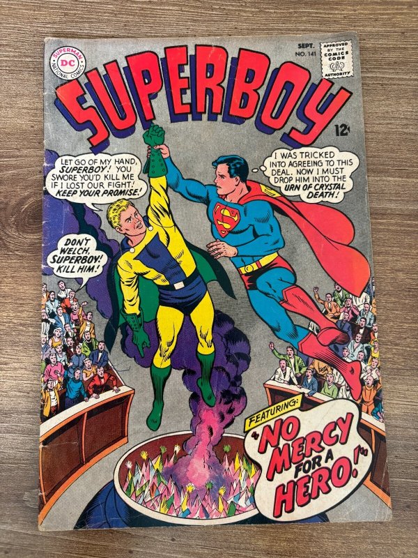 Superboy #141 (DC Comics, 1967), raw comic book in VG/FN condition — front cover