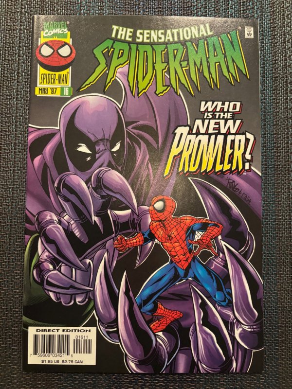 The Sensational Spider-Man #16 (Marvel Comics, 1997), raw, ungraded comic book — front cover
