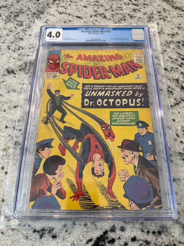 Amazing Spider-Man #12 (Marvel Comics), CGC 4.0 graded comic book, Universal Blue label — front cover in its holder