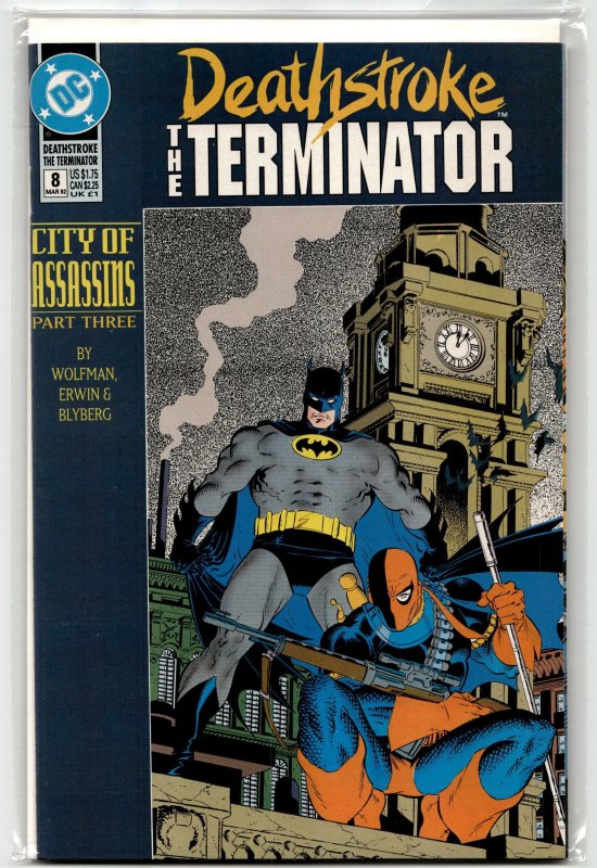 Deathstroke the Terminator #8 (DC Comics, 1992), raw, ungraded comic book — front cover