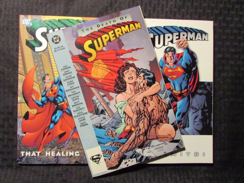 1993 Superman Death of 1999 No Limits 2005 the Healing Touch SC TPB 1st Printing, raw, ungraded comic book — front cover