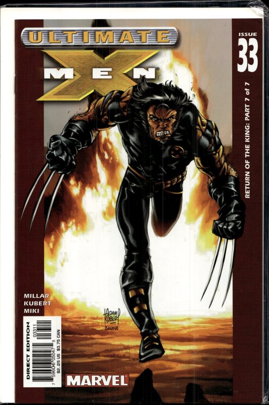 Ultimate X-Men #33 (Marvel Comics, 2003), raw, ungraded comic book — front cover
