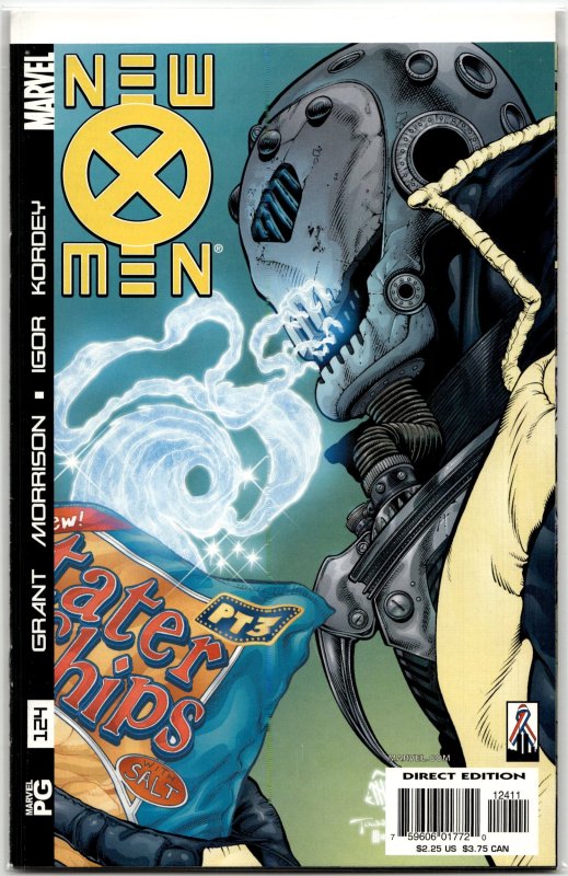 New X-Men #124 (Marvel Comics, 2002), raw, ungraded comic book — front cover