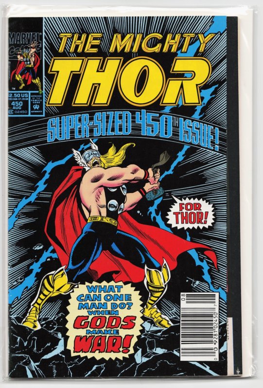 The Mighty Thor #450 (Marvel Comics, 1992), raw, ungraded comic book — front cover