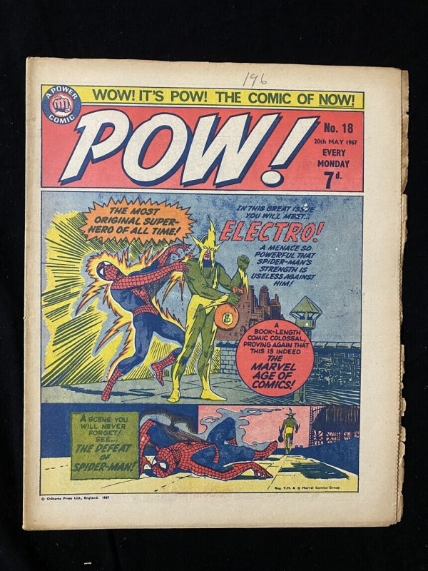 Pow! #18 (Odhams Press), raw comic book in VG condition — front cover