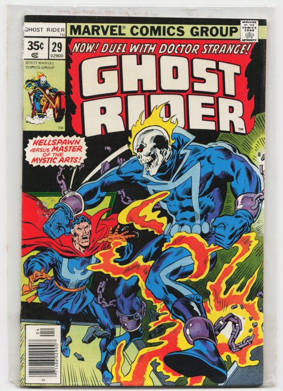 Ghost Rider #29 (Marvel Comics, 1978), raw, ungraded comic book — front cover