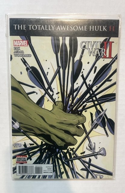 The Totally Awesome Hulk #11 (Marvel Comics, 2016), raw, ungraded comic book — front cover