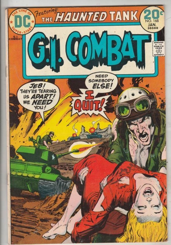 G.I. Combat #168 (DC Comics, 1974), raw comic book in NM- condition — front cover