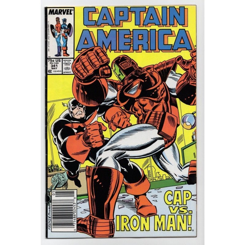 Captain America #341 (Marvel Comics, 1988), raw comic book in VG/FN 5.0 condition — front cover