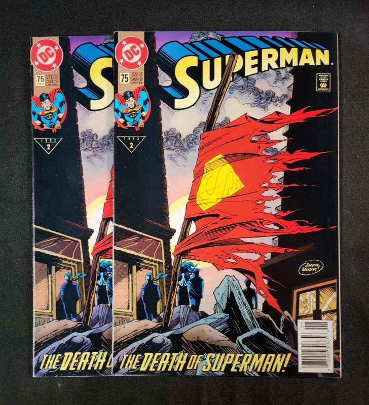 Superman 2PC #75 (1993), raw comic book in 9.0 condition — front cover