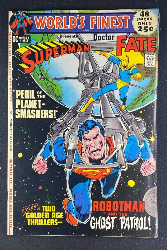 World's Finest #208 (DC Comics, 1941), raw comic book in FN+ 6.5 condition — front cover