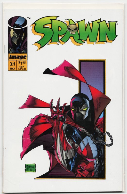 Spawn #21 (Image Comics, 1994), raw, ungraded comic book — front cover