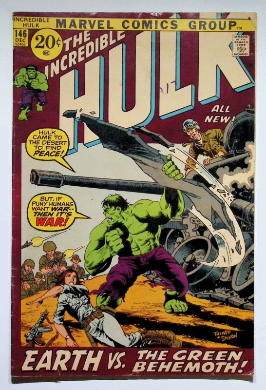 The Incredible Hulk #146 (Marvel Comics, 1971), raw, ungraded comic book — front cover